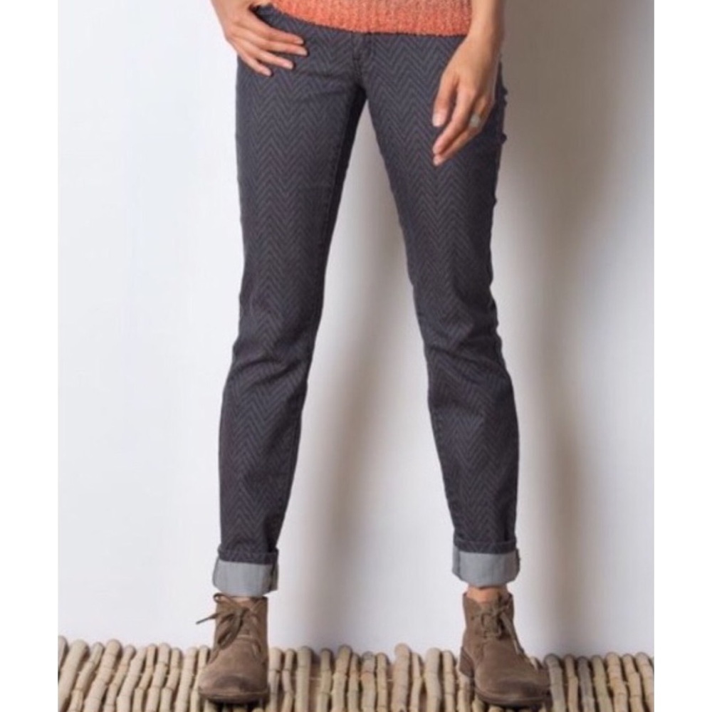 Prana Kara  Skinny Jean Gray Herringbone Print 2